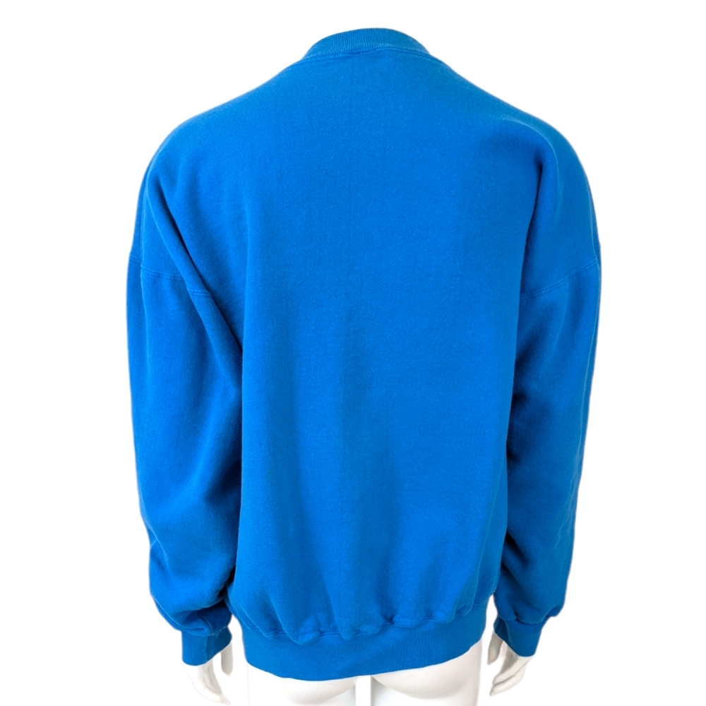 Vintage 80s 90s Best Mom Sweatshirt Embroidered Blue Womens XL Made in USA - Picture 7 of 12